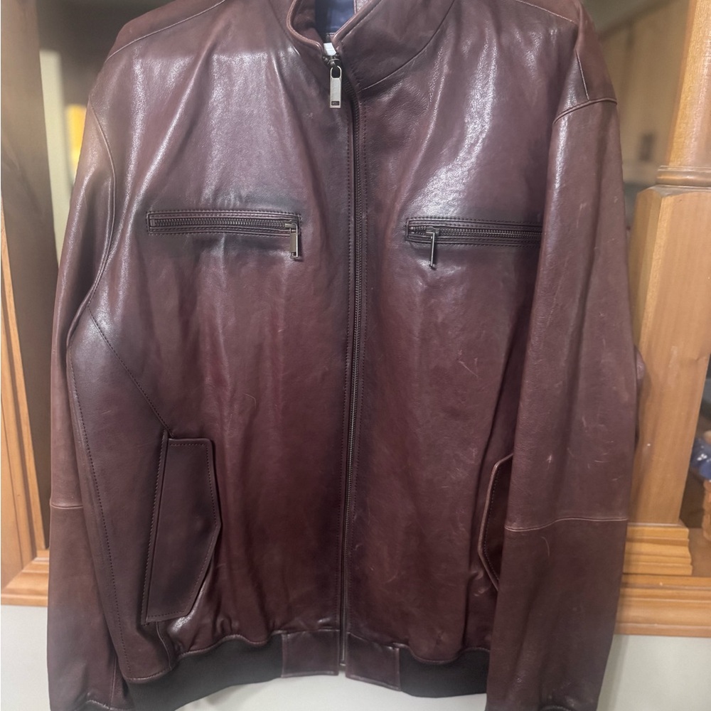 Men's Cremieux Brown Leather Jacket